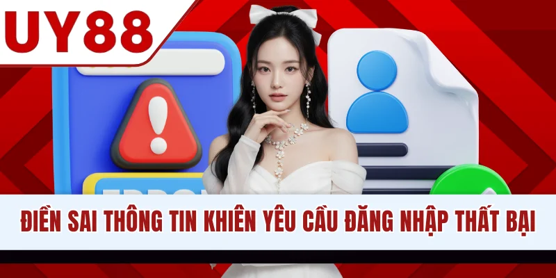 Điền sai thông tin khiên yêu cầu đăng nhập thất bại