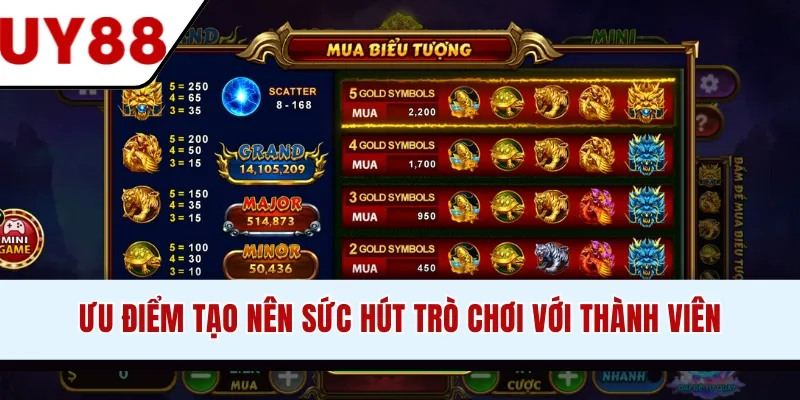Ưu điểm tạo nên sức hút trò chơi với thành viên
